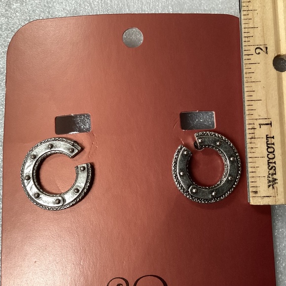 SO RACHEL By Longaberger Silver Oxidized Chain Link Earrings New - Picture 7 of 7